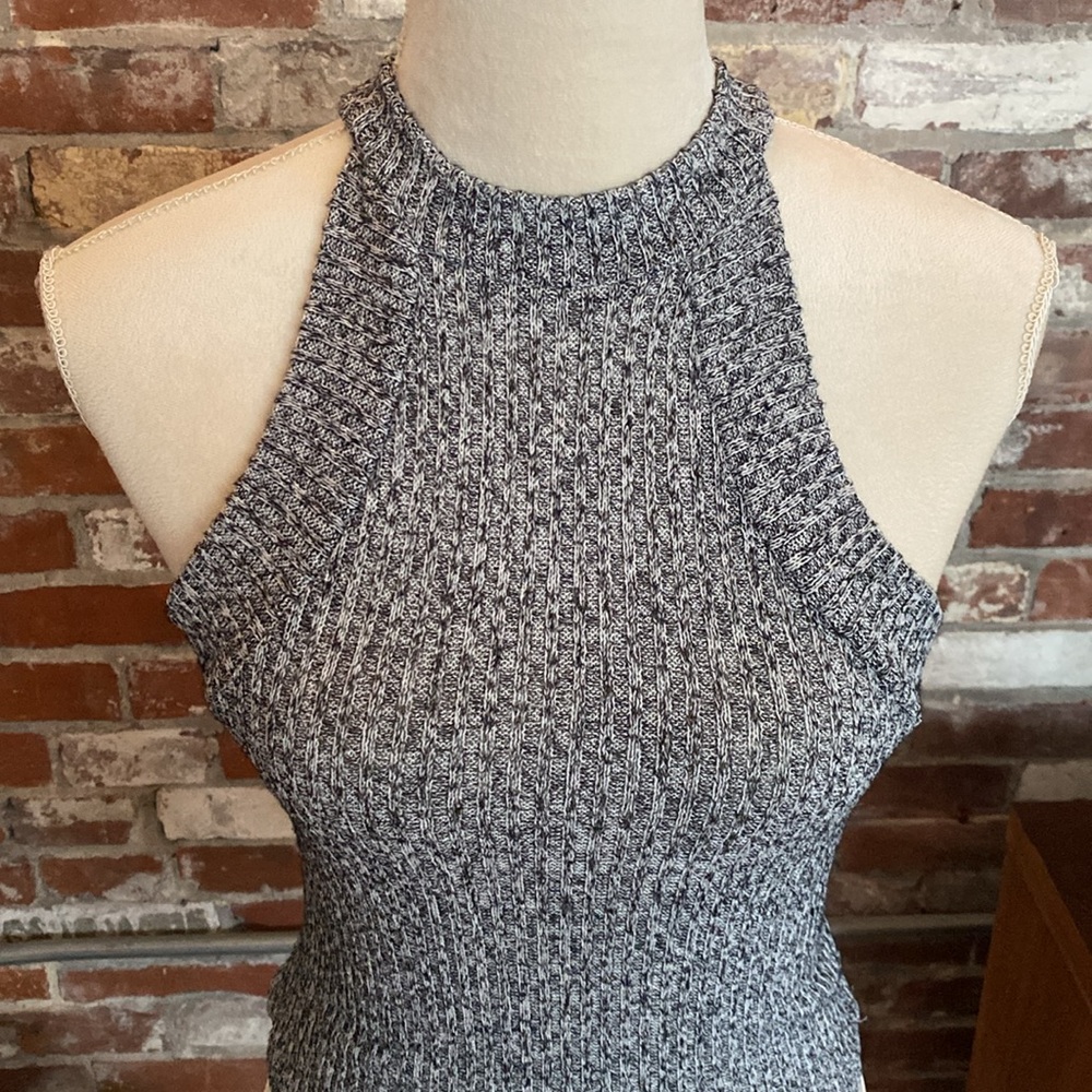 Women’s Gray Knit Halter Tank Top - Picture 2 of 6